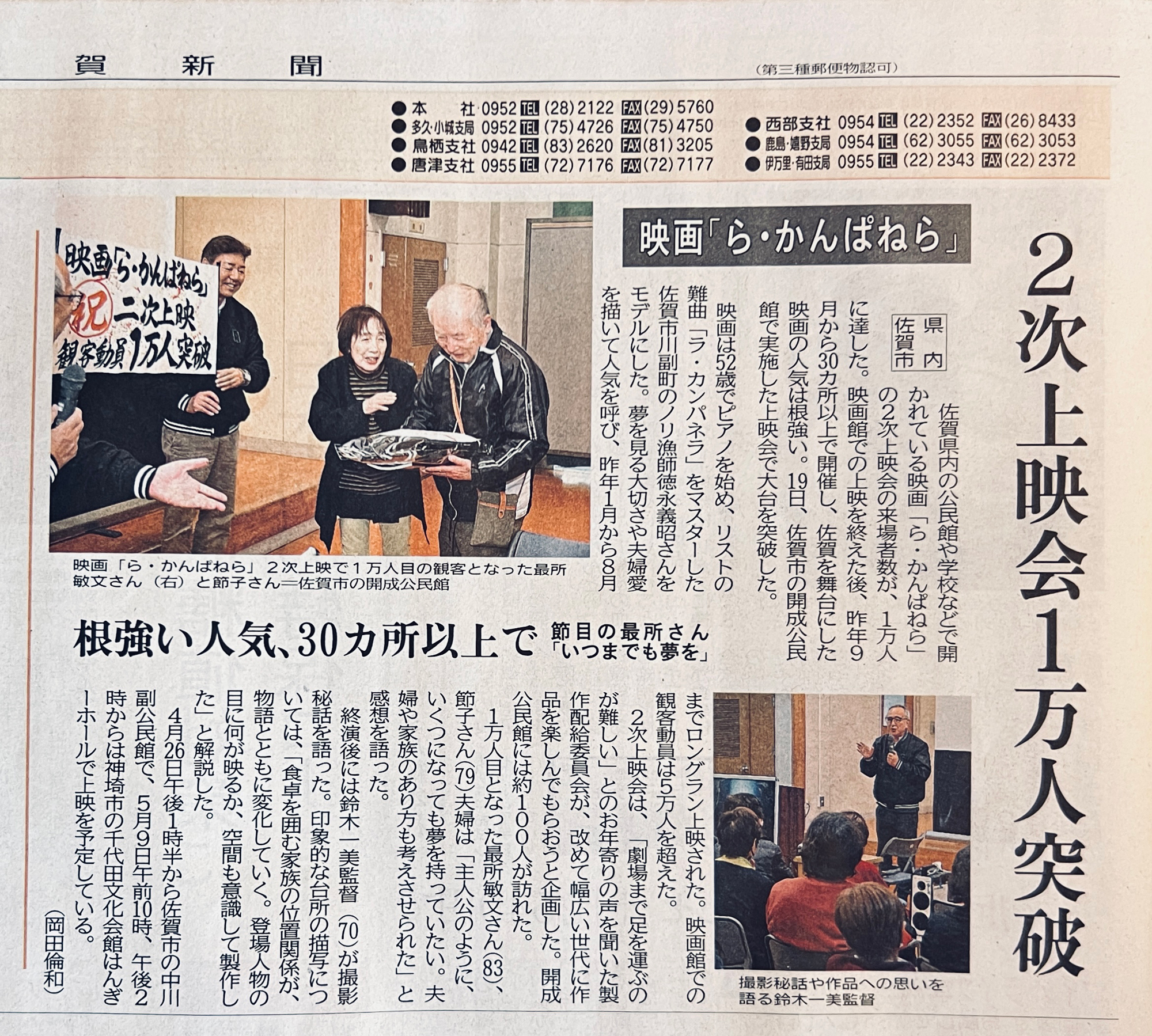 二次上映1万人突破